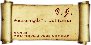 Vecsernyés Julianna névjegykártya